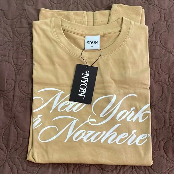 New York or Nowhere Waverly Long sleeve tee Tan size S - Picture 1 of 6